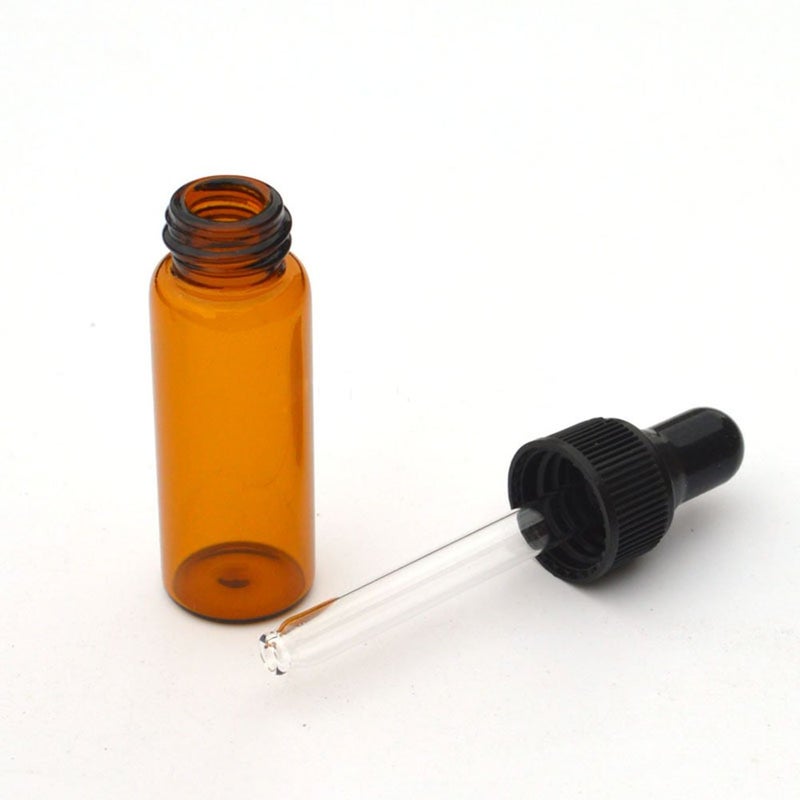 Furnido 5ml(1/6oz) Amber Glass Dropper Bottle, Empty Essential Oil Eye Dropper Bottles With Pure Glass Pipette For DIY Aromatherapy Colognes Perfume Liquid Sample Blends - Business Pack of 72 - Image 4